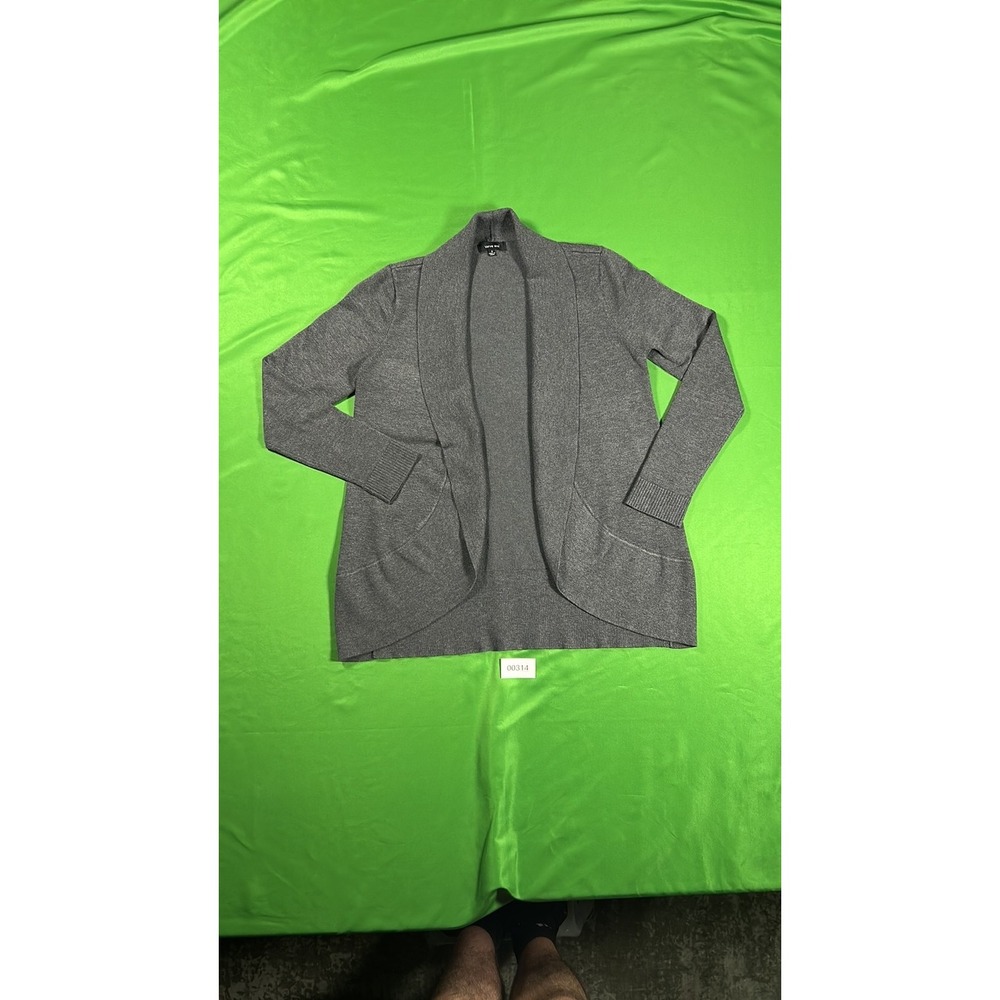 Verve Ami Womens Charcoal Grey Open Front Shawl Collar Cardigan Small